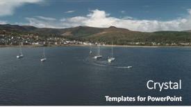  Presentation with cinematic - Cool new PPT layouts with yacht-racing-at-ocean-bay backdrop and a tawny brown colored foreground