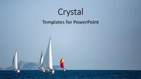  Presentation with luxury yacht - Theme having boats participate in yacht regatta background and a light blue colored foreground
