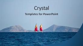  Presentation with luxury yacht - Slide deck enhanced with participate in sail yacht regatta background and a light blue colored foreground