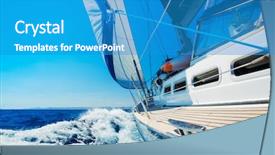  Presentation with sailing ship - Slides having yacht sailing boat background and a teal colored foreground