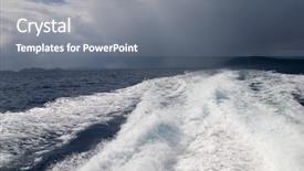  Presentation with heads - Cool new PPT layouts with yacht stormy sea - wake from a high-speed boat backdrop and a gray colored foreground