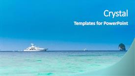  Presentation with yacht - Beautiful theme featuring yacht vacation vast seascape backdrop and a gray colored foreground