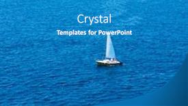  Presentation with minimalistic - Slide set featuring yacht-wirh-sail background and a teal colored foreground