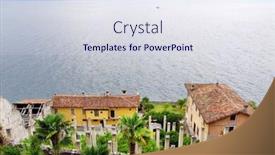  Presentation with yachting - Amazing slide deck having yachting at garda lake in trentino alto adige italy backdrop and a sky blue colored foreground