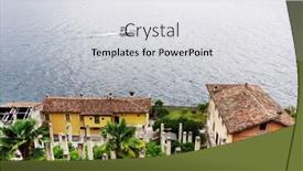  Presentation with yachting - Colorful theme enhanced with yachting at garda lake in trentino alto adige italy backdrop and a light gray colored foreground