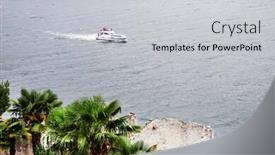  Presentation with yachting - Presentation theme enhanced with yachting at garda lake in trentino alto adige italy background and a light gray colored foreground