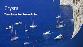  Presentation with yachting - Presentation theme enhanced with yachting on the mediteranean sea capri island europe background and a ocean colored foreground