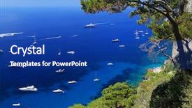  Presentation with yachting - Cool new presentation design with the mediteranean sea capri backdrop and a ocean colored foreground