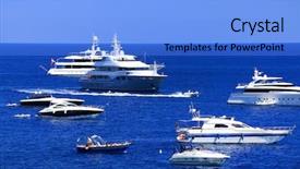  Presentation with yachting - Slide set featuring yachting on the mediteranean sea capri island europe background and a light blue colored foreground