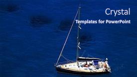  Presentation with yachting - Presentation theme featuring yachting-on-the-mediteranean-sea background and a navy blue colored foreground