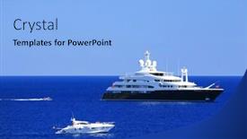  Presentation with yachting - Presentation design having yachting-on-the-mediteranean-sea background and a light blue colored foreground