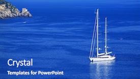  Presentation with yachting - Theme enhanced with yachting on the mediteranean sea capri island europe background and a cobalt blue colored foreground