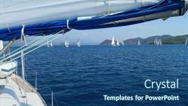  Presentation with yachting - PPT theme enhanced with blur image of coffee shop with bokeh on day time for background usage background and a coral colored foreground