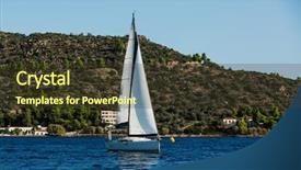  Presentation with sailing - Presentation theme having yachts at aegean sea cruise background and a tawny brown colored foreground