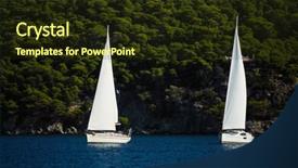  Presentation with sailing - Amazing PPT theme having yachts at aegean sea cruise backdrop and a wine colored foreground