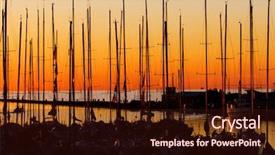  Presentation with sunset - Cool new PPT theme with yachts-at-sunset-at-pirita backdrop and a wine colored foreground