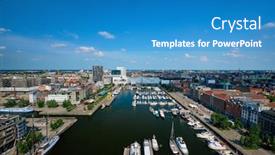  Presentation with yacht - PPT theme enhanced with yachts-at-the-oldest-harbor background and a teal colored foreground