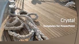  Presentation with yacht - PPT layouts enhanced with yachts bow covered with teak background and a coral colored foreground