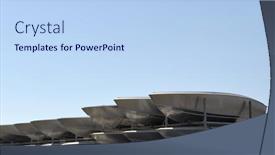  Presentation with shipyard - Slides having yachts-carcase-on-shipyard background and a light blue colored foreground