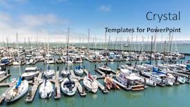  Presentation with san francisco - Beautiful slide set featuring yachts in san francisco harbor backdrop and a light blue colored foreground
