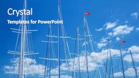  Presentation with joy - PPT theme with yachts mast with turkish flags on blue sky background sailing cruise to the turkey luxury summer vacation relaxation in the sea joy concept background and a teal colored foreground