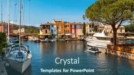  Presentation with residential - Presentation design consisting of yachts-on-the-canal background and a ocean colored foreground