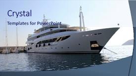  Presentation with croatia - Presentation design featuring yachts ships - big yacht in komiza croatia background and a sky blue colored foreground