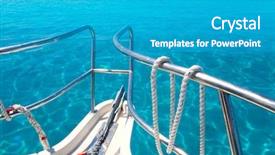  Presentation with boat - Slides consisting of yachts ships - boat in formentera island transparent background and a teal colored foreground