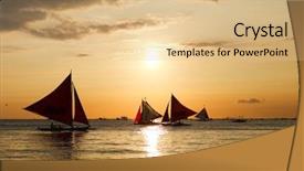  Presentation with boracay - Audience pleasing presentation theme consisting of yachts ships - sailboats against beautiful sunset backdrop and a coral colored foreground