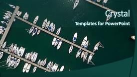  Presentation with boats - Slide deck featuring yachts ships - top view of boats background and a ocean colored foreground
