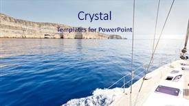  Presentation with moving up - Beautiful presentation theme featuring yachts ships - yacht is moving along backdrop and a lemonade colored foreground