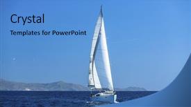  Presentation with ship - PPT theme featuring yachts with white sails luxery background and a teal colored foreground