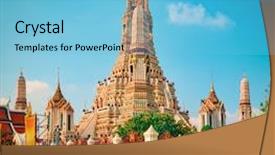  Presentation with bangkok - Cool new presentation theme with yai district of bangkok thailand backdrop and a light blue colored foreground