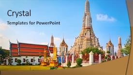  Presentation with bangkok - Presentation featuring yai district of bangkok thailand background and a light blue colored foreground