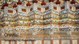  Presentation with war - Audience pleasing presentation theme consisting of yai district of bangkok thailand backdrop and a coral colored foreground