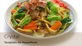  Presentation with japanese - Amazing presentation design having yaki-udon-a-kind backdrop and a gold colored foreground