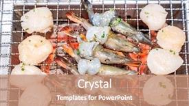  Presentation with hokkaido - Beautiful PPT layouts featuring yakiniku with red hot charcoal backdrop and a coral colored foreground