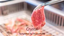  Presentation with wagyu - Cool new slide set with yakiniku with red hot charcoal backdrop and a coral colored foreground