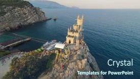  Presentation with unmanned - PPT layouts featuring yalta-aug-26-tourists-visiting background and a  colored foreground