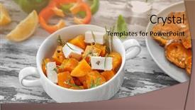  Presentation with sweet potato - Amazing theme having yam - dish with delicious sliced sweet backdrop and a yellow colored foreground