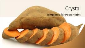  Presentation with sweet potato - Slides having yam - one whole sweet potato background and a lemonade colored foreground