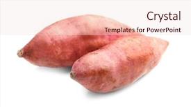  Presentation with sweet - Colorful PPT theme enhanced with yam - raw sweet potatoes on white backdrop and a lemonade colored foreground