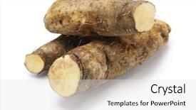  Presentation with fresh water splash green apple isolated white - PPT layouts having yam isolated on white background background and a white colored foreground