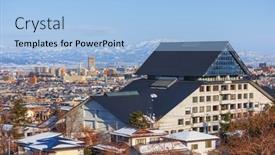  Presentation with city japan - Amazing presentation having yamagata-city-japan-skyline backdrop and a light blue colored foreground