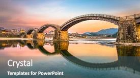  Presentation with japan - PPT layouts featuring yamaguchi japan at kintaikyo bridge background and a ocean colored foreground