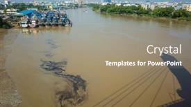  Presentation with oil spill - PPT theme having yangon-myanmar-december-31-2019 background and a coral colored foreground