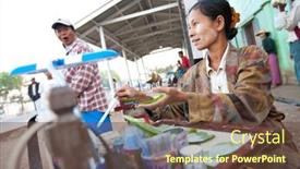  Presentation with betel leaves - PPT theme having yangon-myanmar-jan-30-busy background and a tawny brown colored foreground