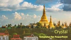  Presentation with shwedagon - Slides enhanced with yangon-myanmar-view-of-historic background and a tawny brown colored foreground