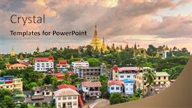  Presentation with shwedagon - Slides enhanced with yangon-myanmar-view-of-shwedagon background and a coral colored foreground