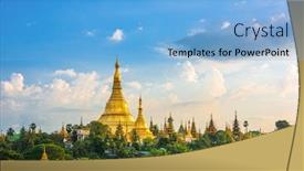  Presentation with shwedagon - Beautiful slides featuring yangon-myanmar-view-of-shwedagon backdrop and a light blue colored foreground